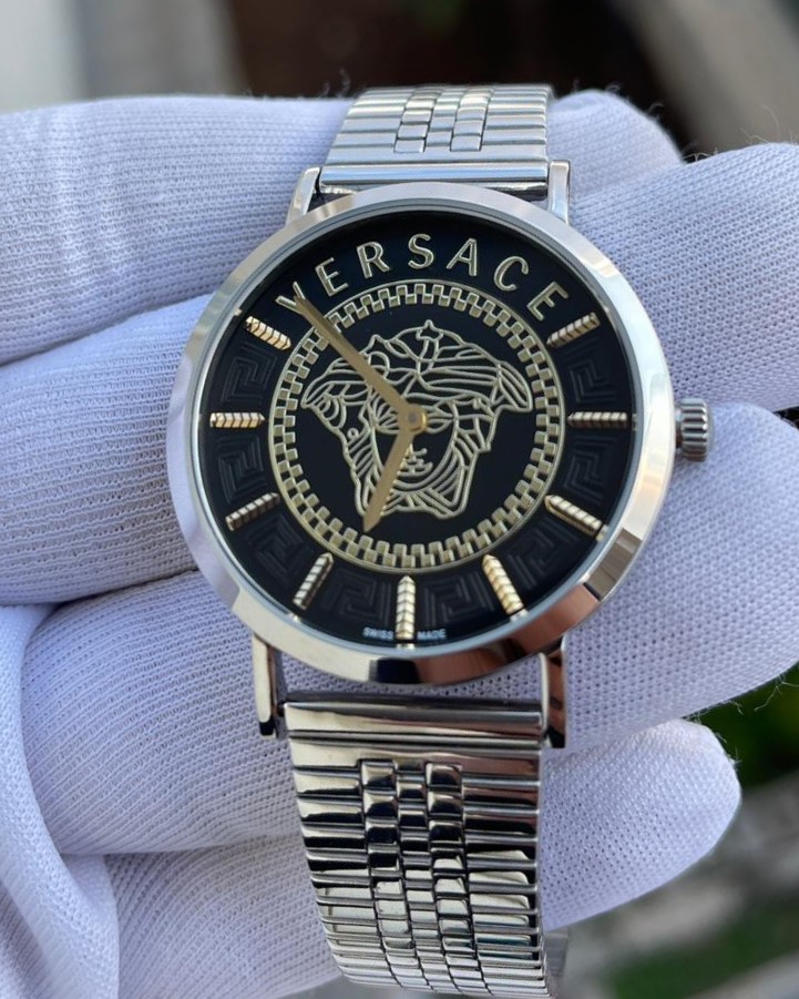 Versace Metal Renk Siyah Kadran Bayan Kol Saati L-809